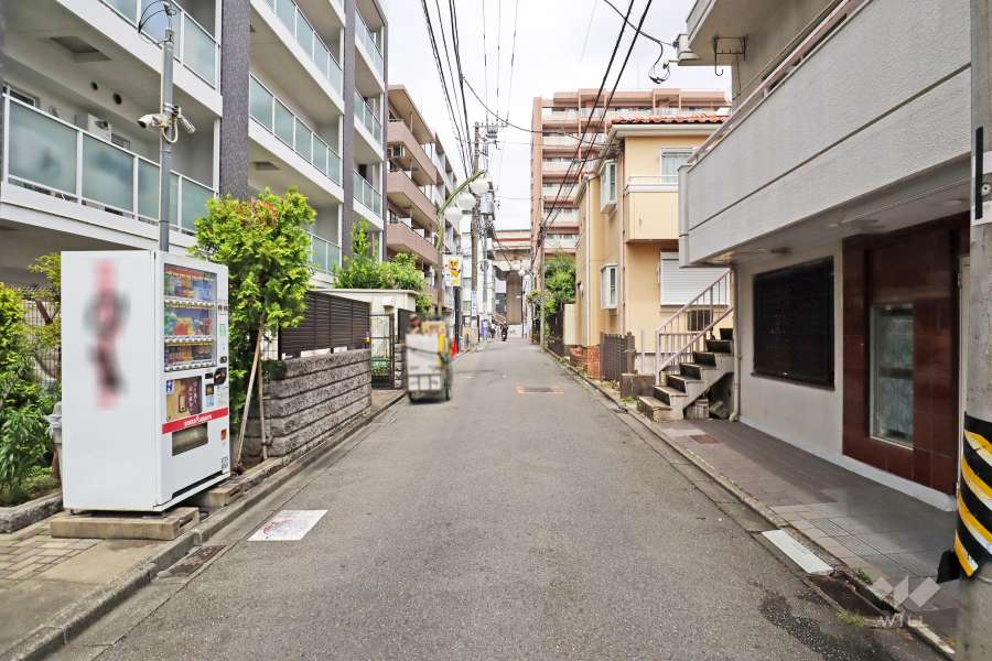 敷地東側の前面道路(南側から)