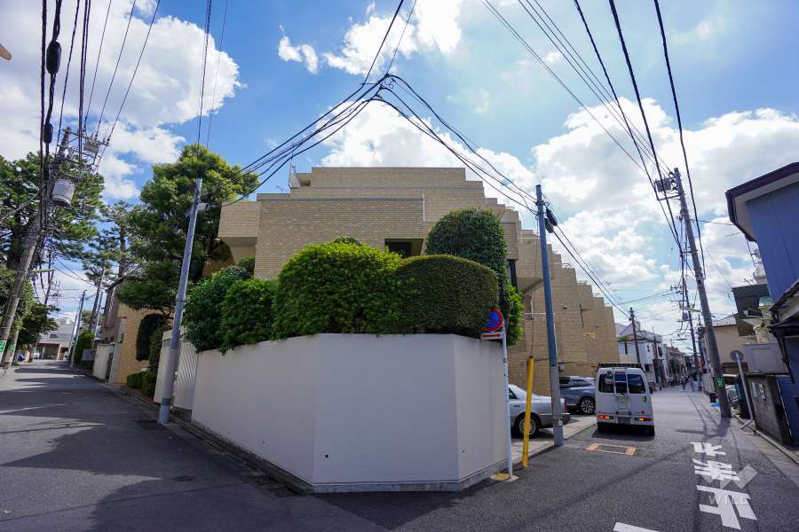 敷地北側と西側の前面道路（北西側から）