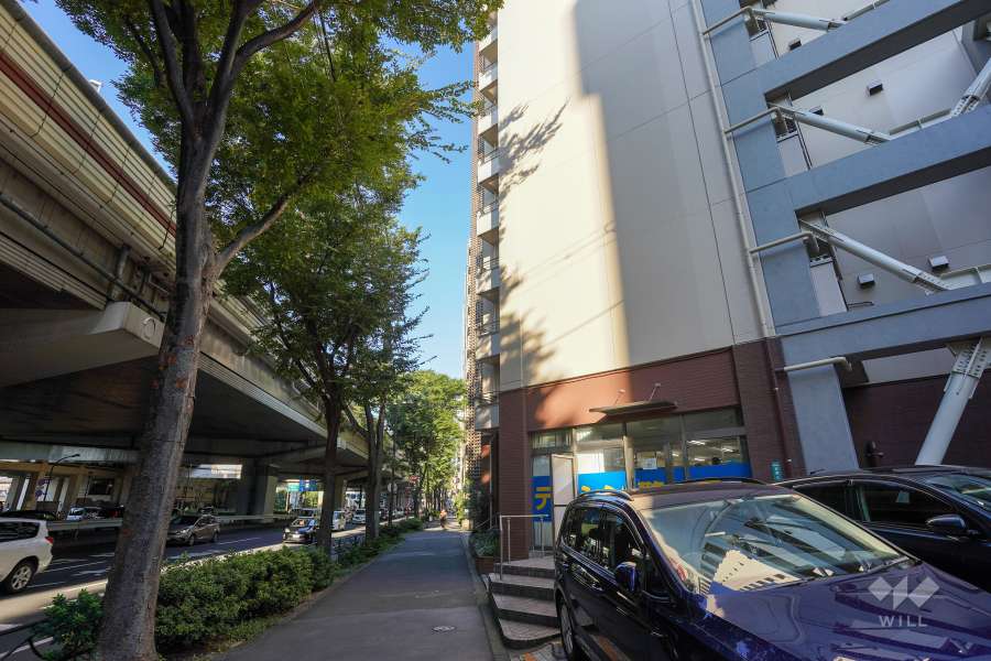 敷地北側の前面道路（西側から）