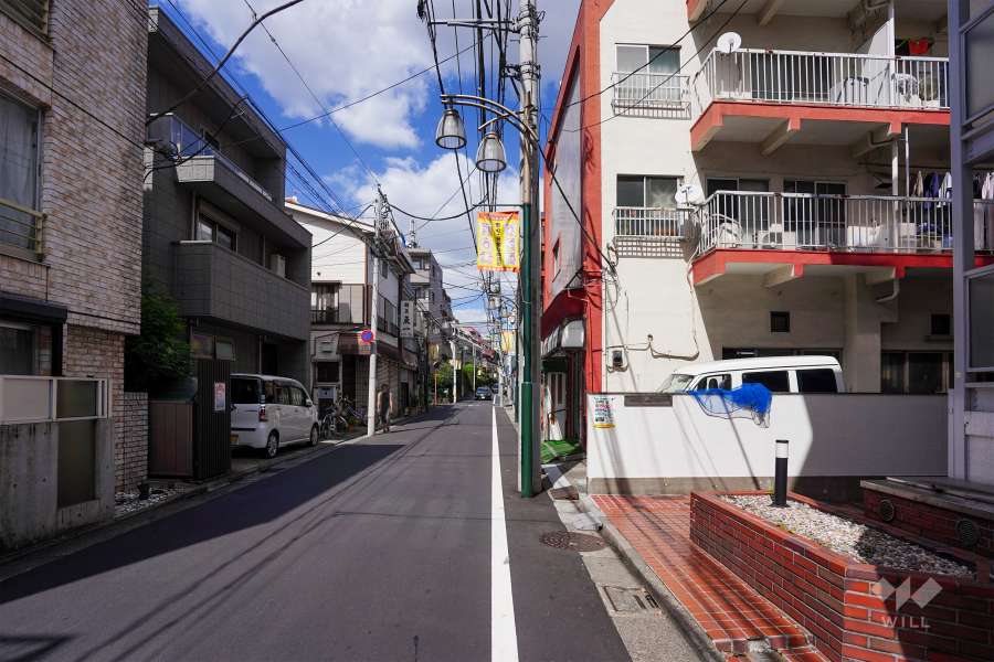 敷地西側の前面道路（南側から）