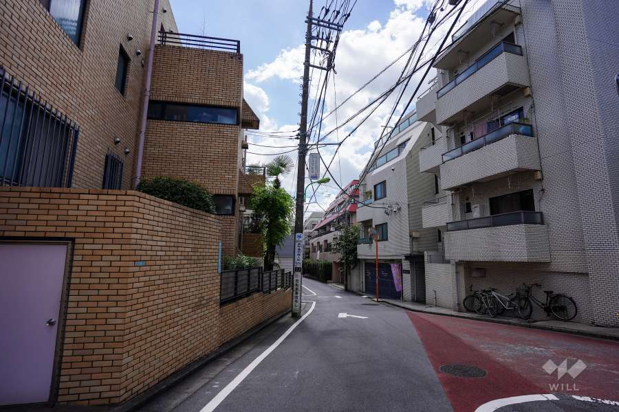 敷地西側の前面通り（北側から）