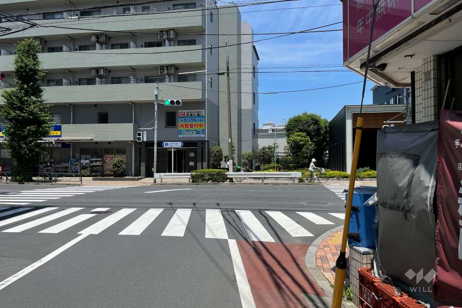 敷地西側の前面道路（南側から）