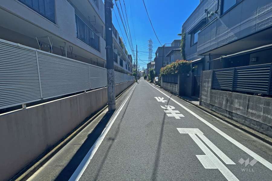 敷地西側の前面道路（南側から）