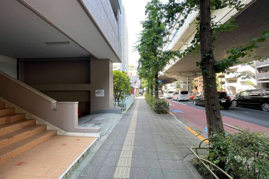 敷地東側の前面道路（南側から）