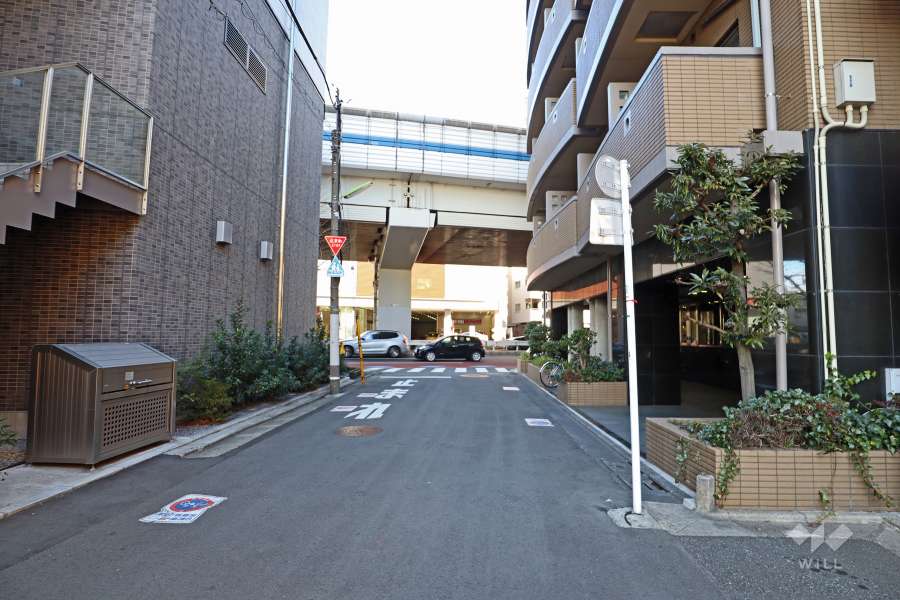 敷地西側の前面道路(南側から)