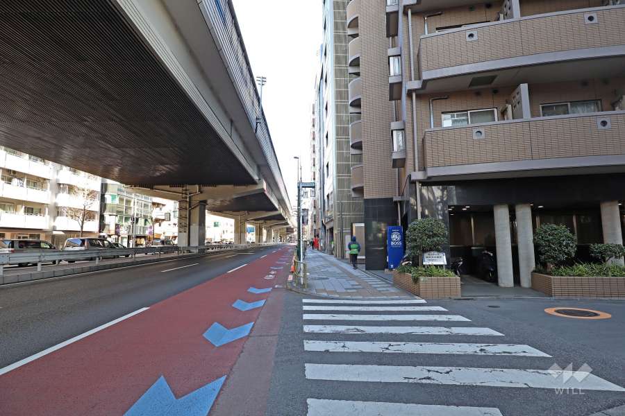 敷地北側の前面道路(西側から)