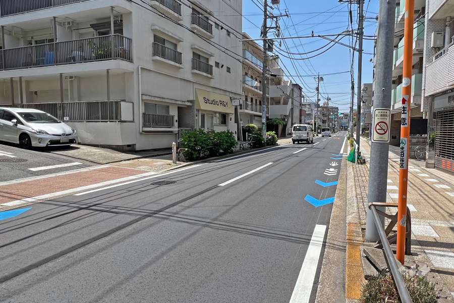 敷地北側前面道路(北東側から)