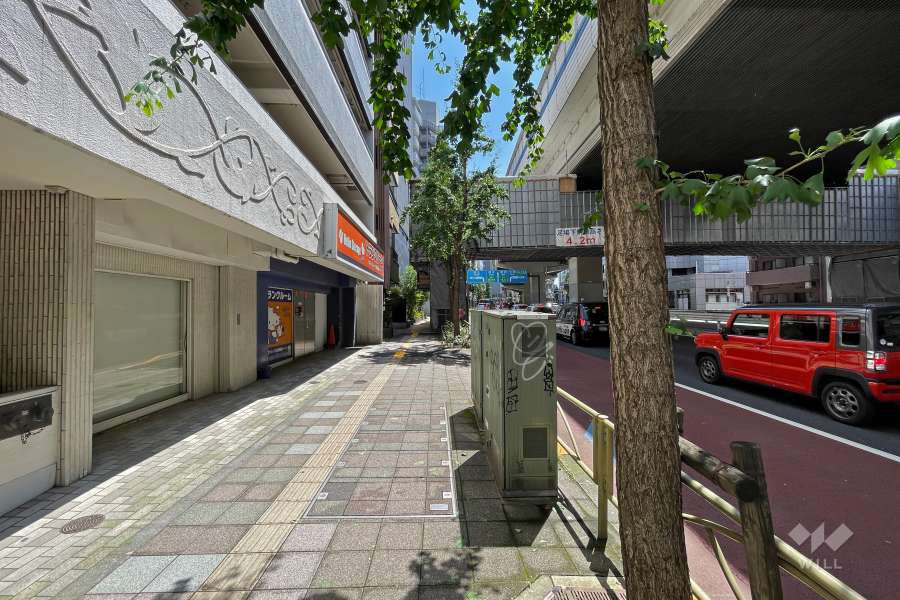 敷地北西側の前面道路（北東側から）