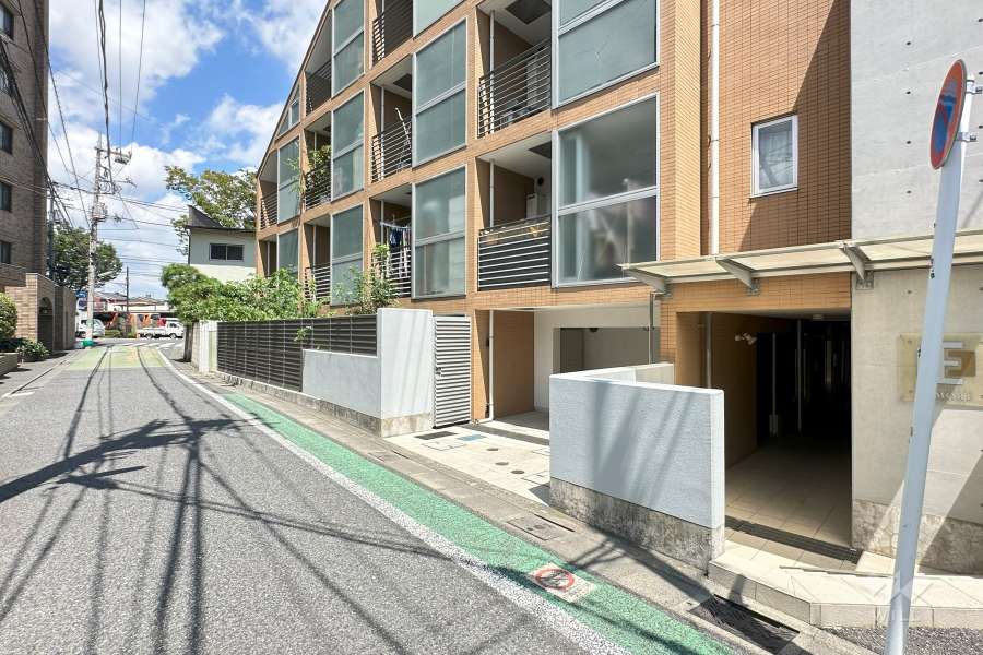 敷地西側の前面道路（南側から）