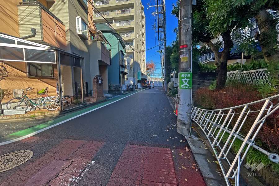 敷地西側の前面道路（南側から）
