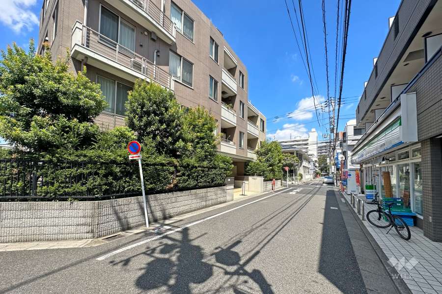 敷地東側の前面道路（南側から）