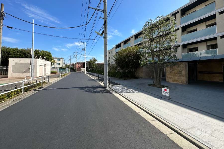 敷地北側の前面道路（西側から）