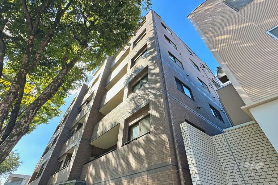 パレソレイユ上北沢の外観（南東側から）