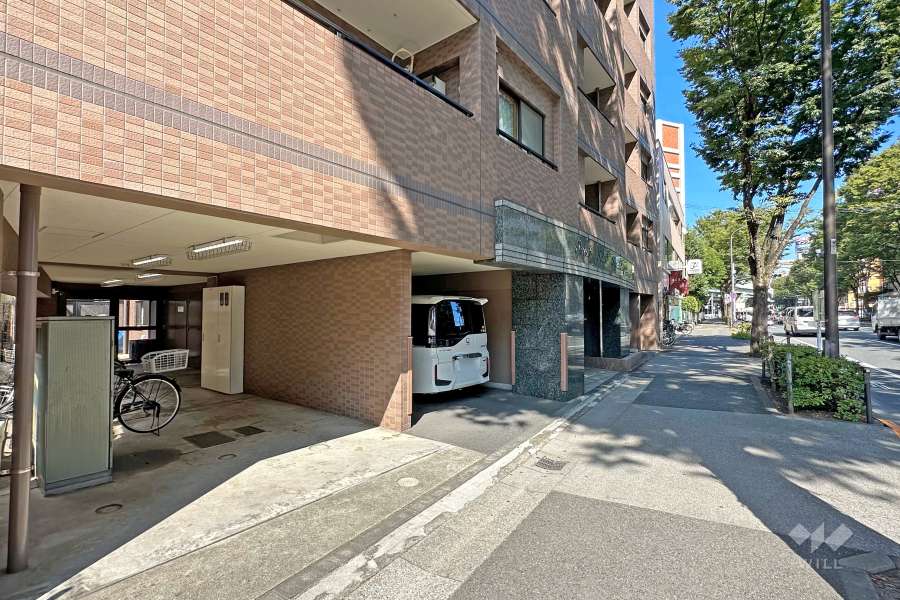 敷地南側の前面道路（西側から）