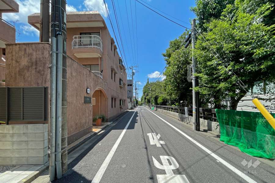 敷地北側の前面道路（東側から）
