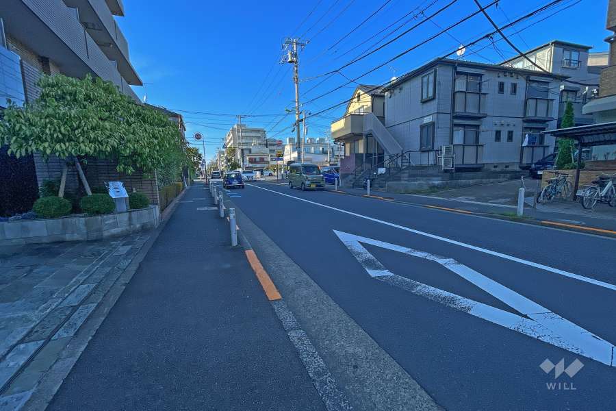 敷地東側の前面道路（南側から）