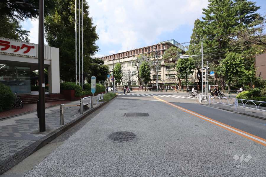 敷地北東側の前面道路（南東側から）