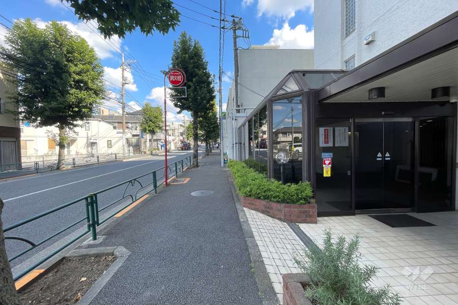 敷地の北側前面道路（西側から）