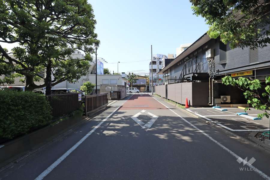 敷地北東側の前面道路（南東側から）