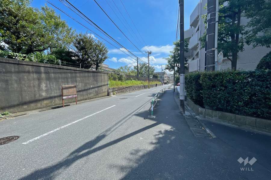 敷地東側の前面道路（北側から）