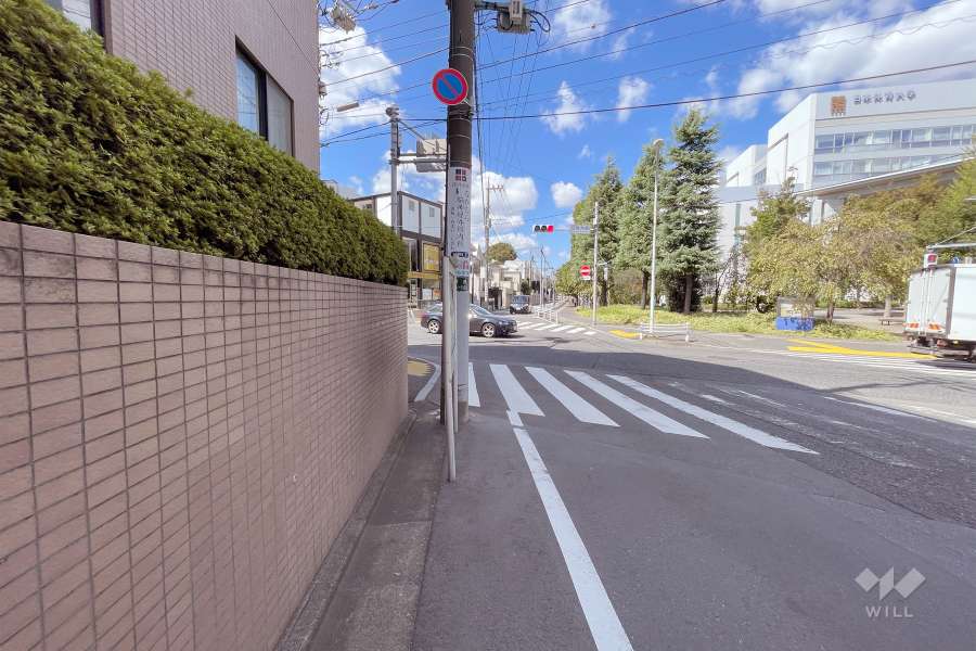 敷地東側の前面道路（南側から）