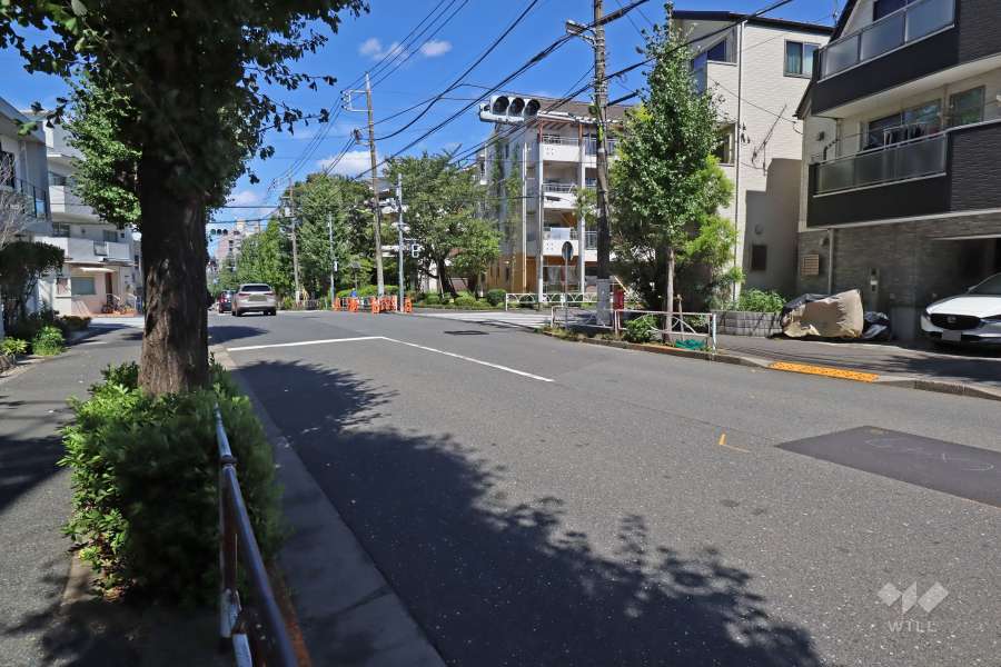 敷地東側の前面道路(南側から)