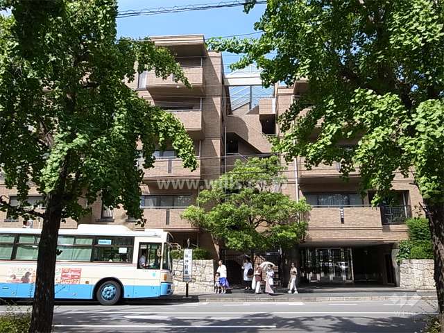 エントランス目の前にバス停があります。