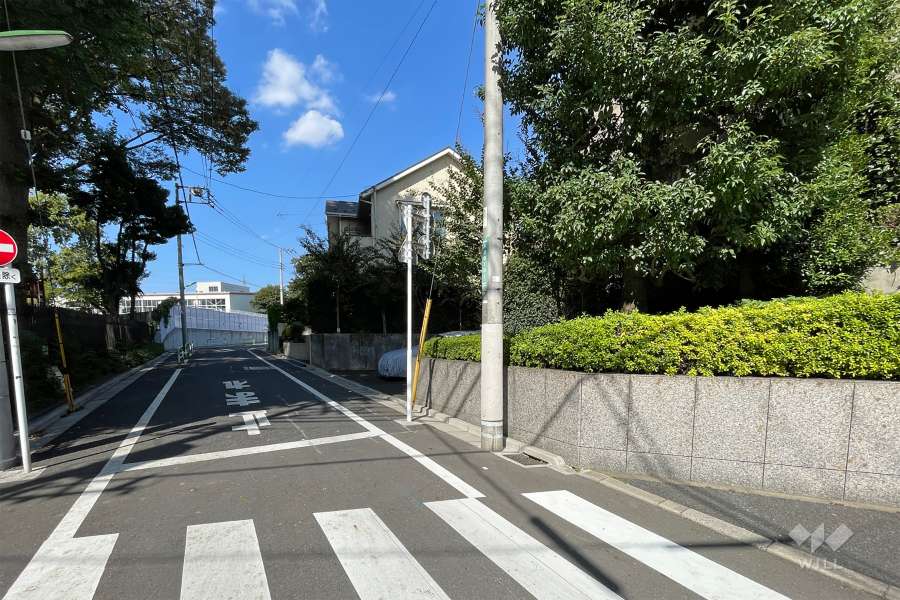敷地西側の前面道路