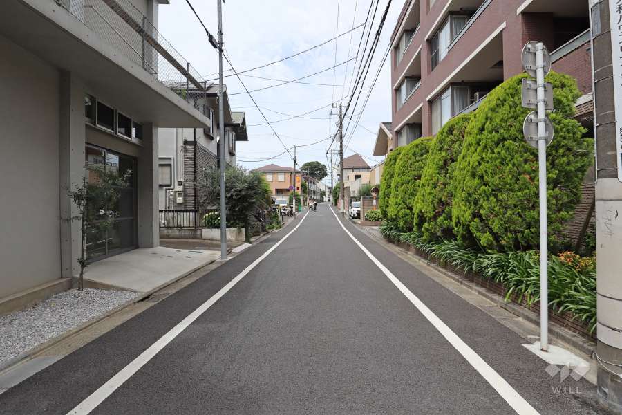敷地南側の前面道路（東側から）