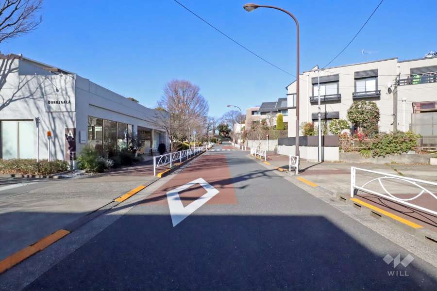 敷地北東側の前面道路(南東側から)