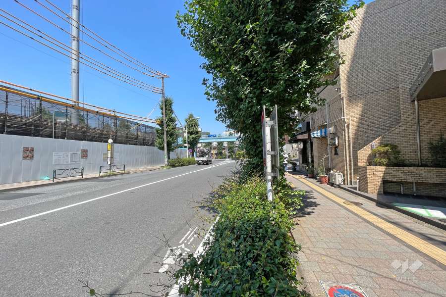 敷地北側の前面道路（西側から）