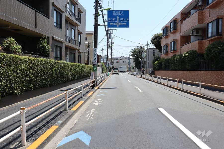 敷地西側の前面道路（南側から）