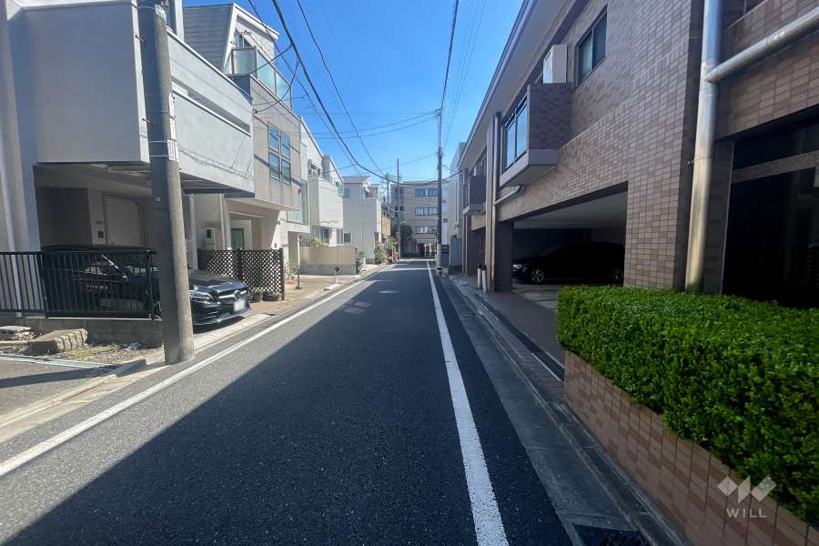 敷地北側の前面道路（西側から）