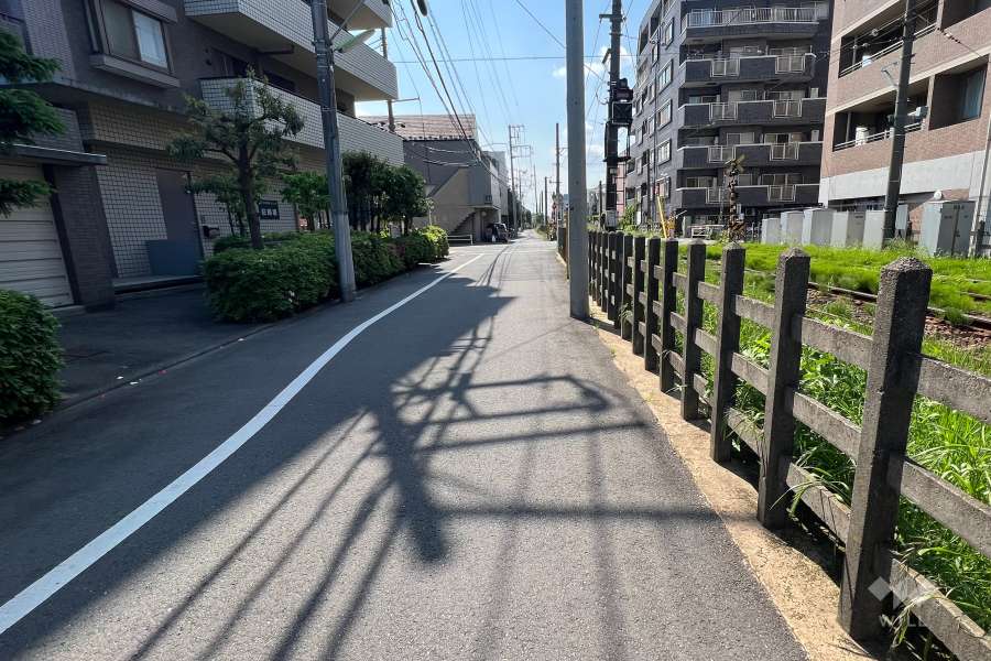 敷地北側前面道路(東側から)