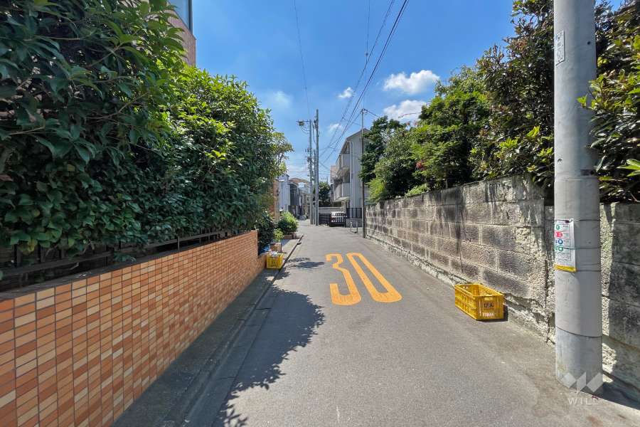 敷地北側の前面道路（東側から）