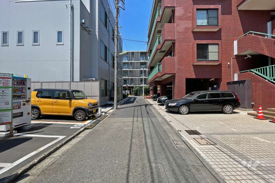 敷地西側の前面道路（南側から）