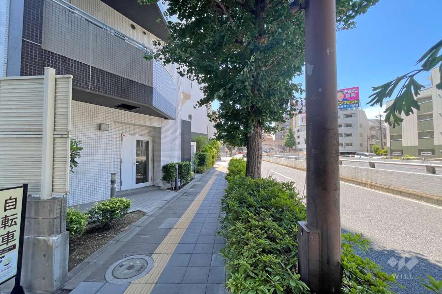 敷地北西側の前面道路（北東側から）