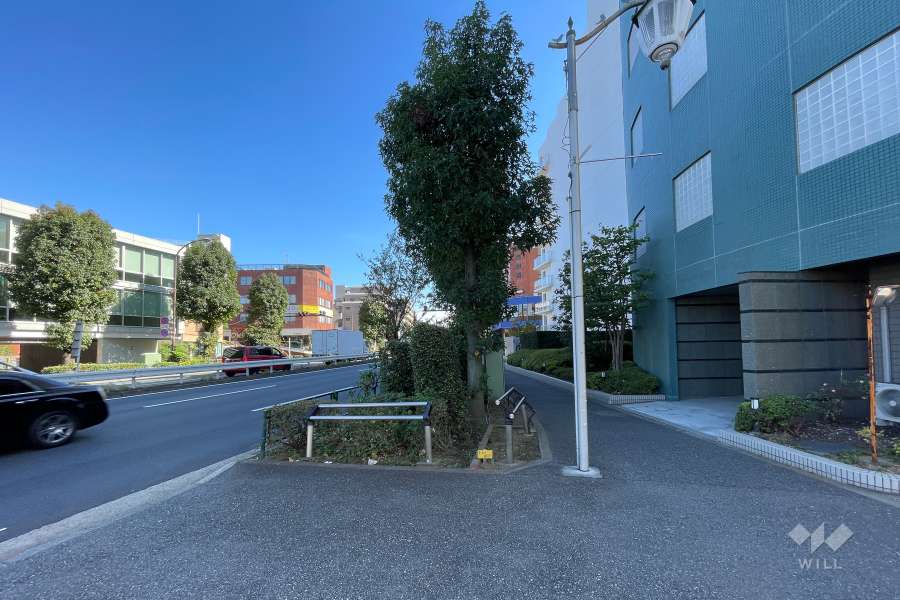 敷地の北東側前面道路（北西側から）