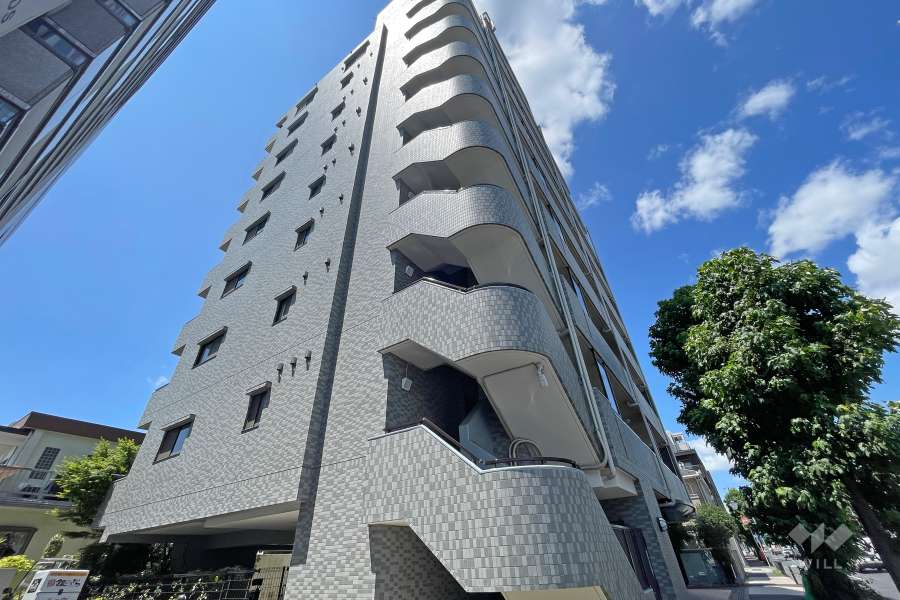 レックス上野毛の外観（南東側から）