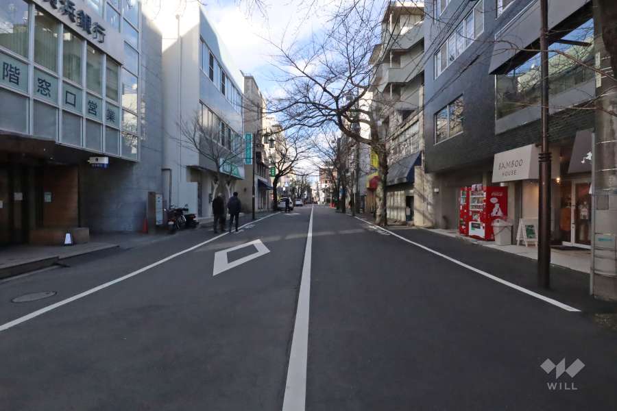 敷地北側の前面道路