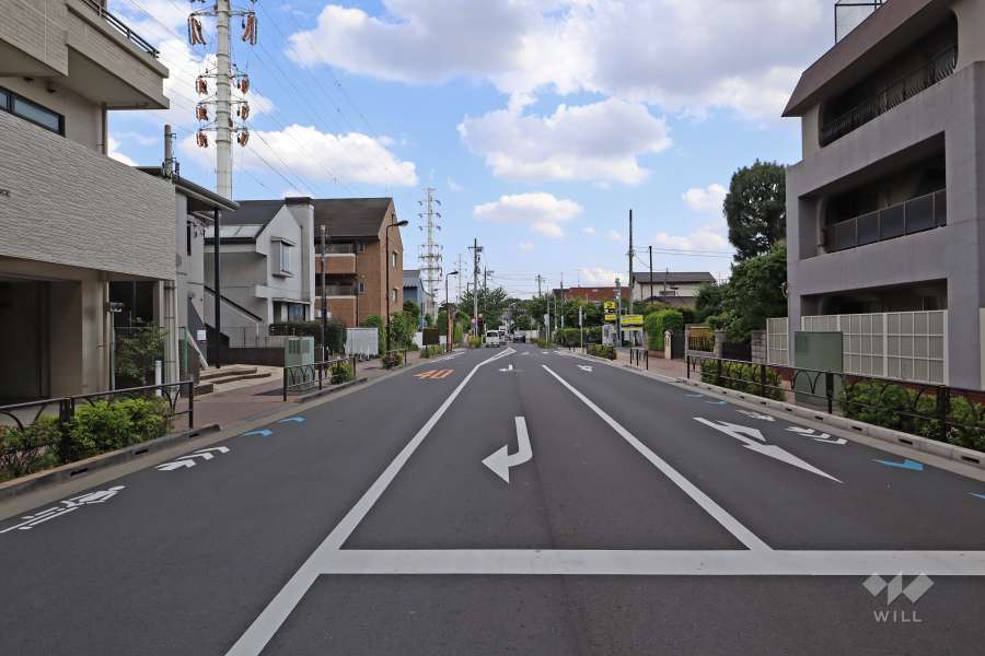 敷地東側の前面道路（北側から）