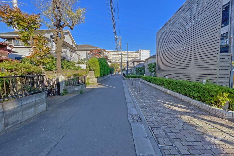 敷地北側の前面道路（西側から）