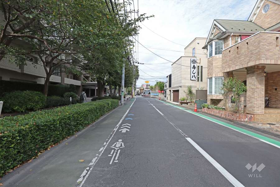 敷地東側の前面道路