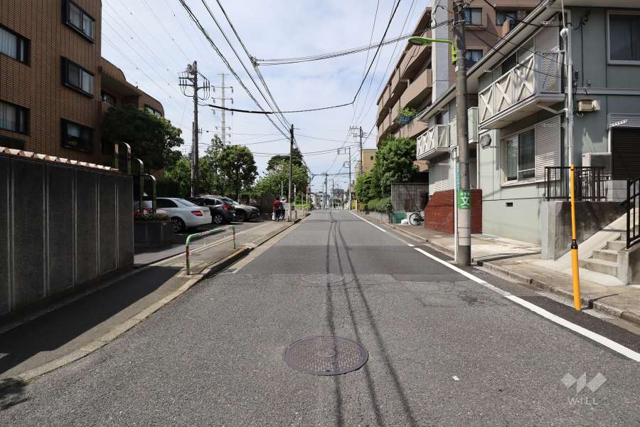 敷地東側の前面道路（南側から）