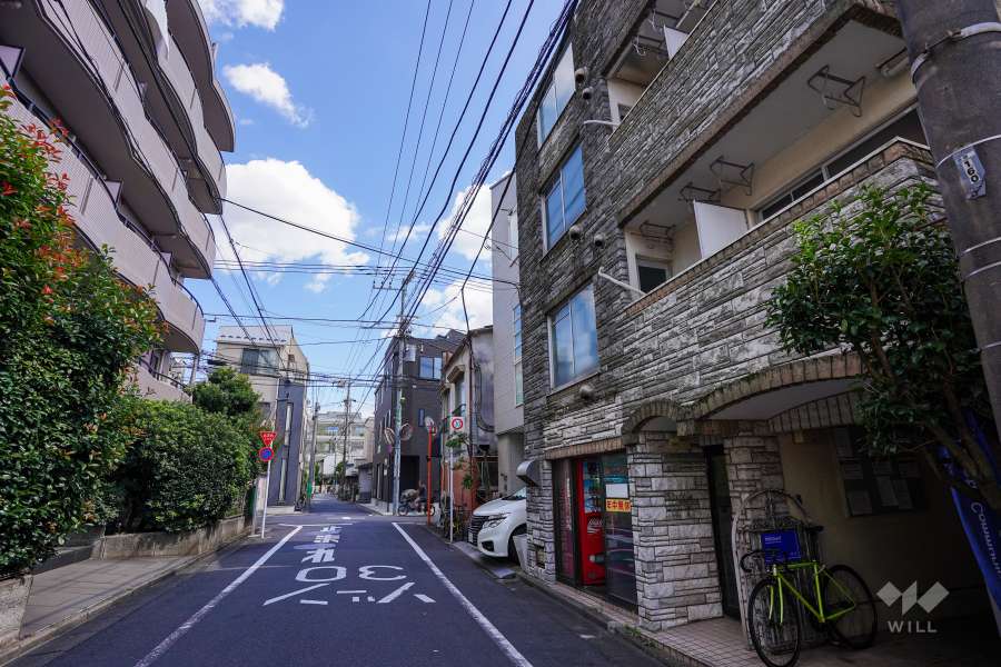 敷地北側の前面道路（西側から）