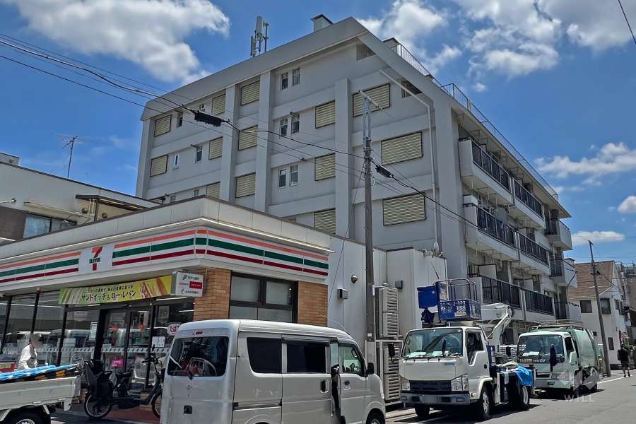 三田豪徳寺コーポの外観(北西側から)