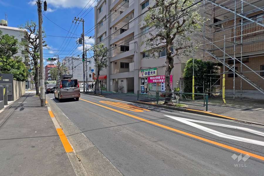 敷地北側の前面道路（西側から）
