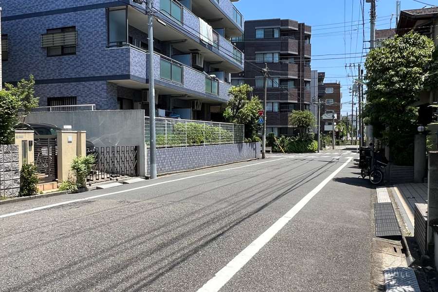 敷地の南側前面道路(西側から)