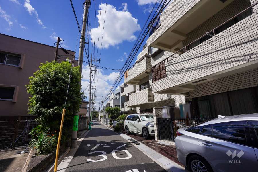 敷地南側の前面道路（東側から）
