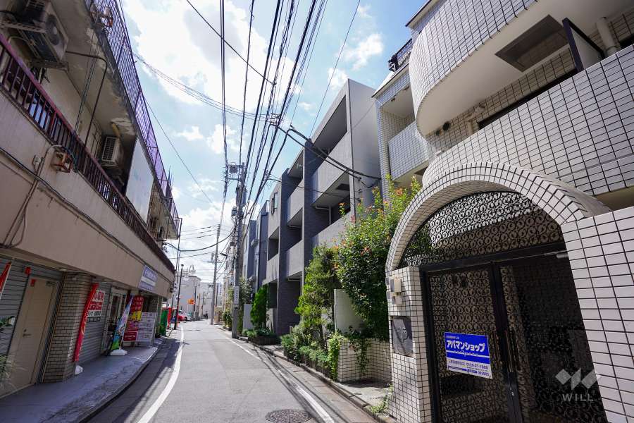 敷地東側の前面道路（北側から）